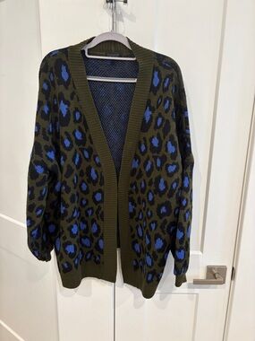 Topshop Leopard Open Cardigan. Size 12